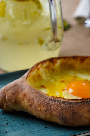 Mouth-watering Georgian Khachapuri Feast Wallpaper