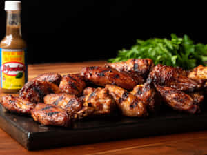 Mouthwatering Chicken Wings In Tangy Bbq Sauce Wallpaper