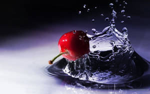 Moving Desktop Cherry Splash Wallpaper