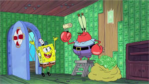 Mr. Krabs Wall Of Money Wallpaper