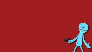 Mr Meeseeks With A Gun Wallpaper