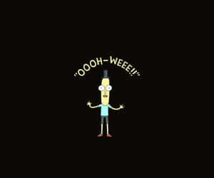 Mr. Poopybutthole In His Iconic Pose On A Colorful Background Wallpaper