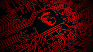 Msi 4k Red Dragon Circuit Board Wallpaper