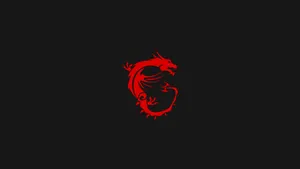 Msi's Iconic Red Dragon On A Sleek Black Background Wallpaper