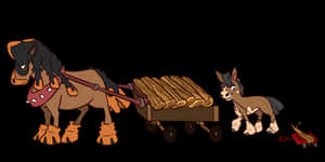 Mudsdale And Mudbray Pulling Carts Wallpaper