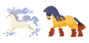 Mudsdale Behind Rapidash Wallpaper