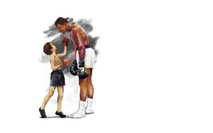 Muhammad Ali Bringing Inspiration To A Young Fan Wallpaper