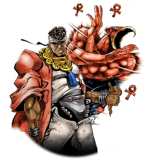 Muhammad Avdol In Action In Jojo's Bizarre Adventure Anime Series Wallpaper