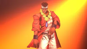 Muhammad Avdol Striking A Fiery Pose In High-quality Wallpaper. Wallpaper