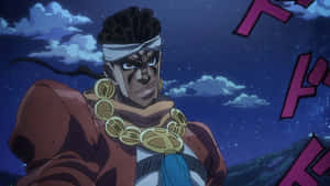 Muhammad Avdol Striking A Pose With His Stand, Magician's Red Wallpaper