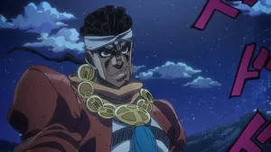 Muhammad Avdol Striking A Pose With His Stand, Magician's Red Wallpaper