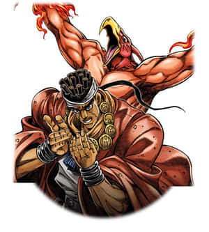 Muhammad Avdol Unleashing His Stand Power, Magician's Red Wallpaper