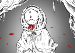 Mujika From The Promised Neverland Anime And Manga, With A Mysterious Smile In A Forest Setting. Wallpaper