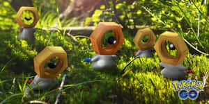 Multiple 3d Meltan In A Forest Wallpaper