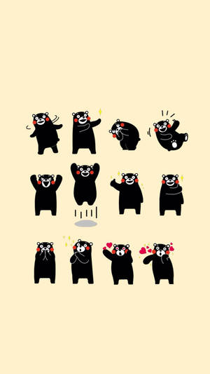 Multiple Kumamon Expressions Wallpaper