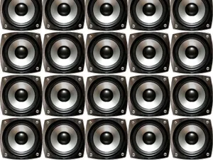 Multiple Wall Metal Sound Speakers Illustration Wallpaper
