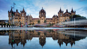 Mumbai Terminus Reflection Wallpaper