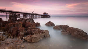 Mumbles Pier Swansea Dusk Wallpaper