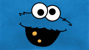 Munching Blue Cookie Monster Wallpaper