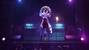 Murder Drones Character On Stage Wallpaper