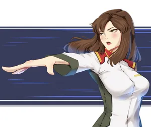 Murrue Ramius Anime Character Action Pose Wallpaper