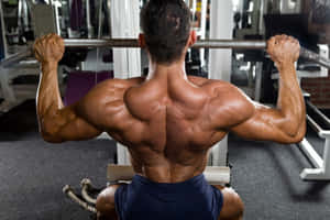 Muscular Back Workout Session Wallpaper