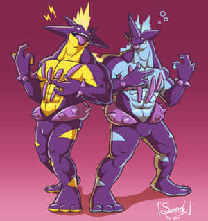 Muscular Blue And Yellow Toxtricity Wallpaper