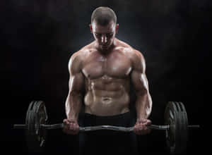 Muscular Man Preparing For Deadlift Wallpaper