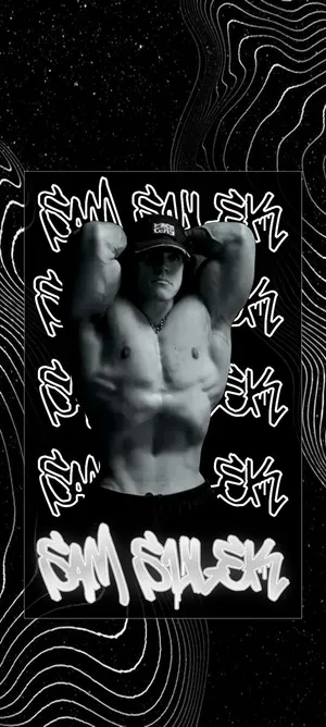 Muscular Pose Against Abstract Background Wallpaper