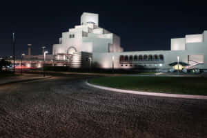 Museum Of Islamic Art Beneath Black Night Sky Wallpaper