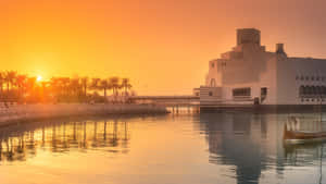 Museum Of Islamic Art Beneath The Sunset Sky Wallpaper