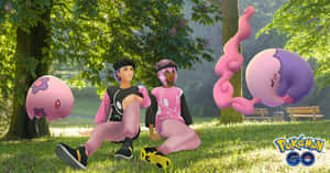 Musharna In Park With Trainer Wallpaper