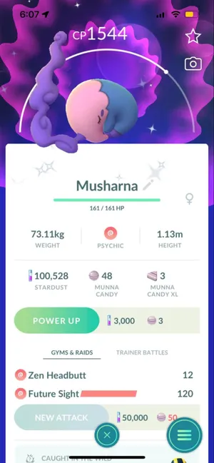 Musharna Pokémon Go Sprite Wallpaper