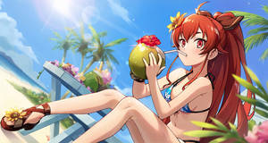 Mushoku Tensei Eris Beach Art Wallpaper