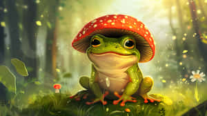 Mushroom Cap Frog Fantasy Artwork Wallpaper