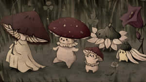 Mushroom Fairy Grunge Gathering Wallpaper