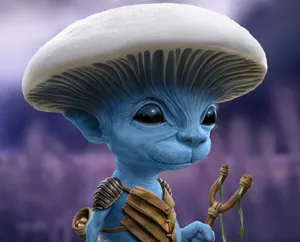 Mushroom Head Alien Creature Wallpaper