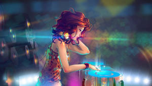 Music Dj Girl Art Wallpaper