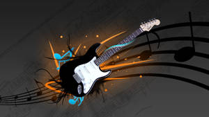 Music Notes Electric Guitar Wallpaper