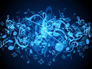 Music Notes On A Blue Background Wallpaper