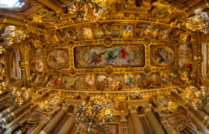 Music Painting At Paris Opera House Wallpaper