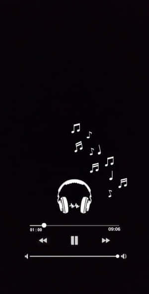 Music Player Headphonesand Notes Wallpaper