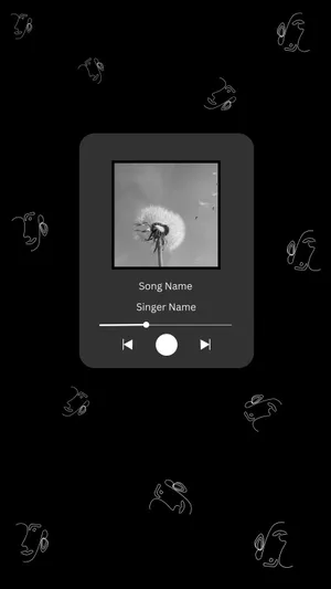 Music Player Interface Black Background Wallpaper