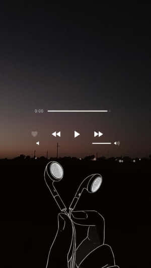 Music Player Interface Twilight Sky Wallpaper
