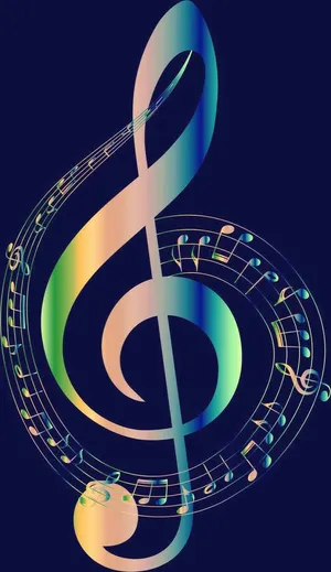 Music Symbols Colorful Treble Clef For Phone Wallpaper