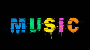 Music Text In Paint Drop Effect Wallpaper