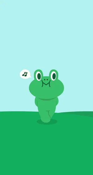 Musical Froggy Cartoon Wallpaper