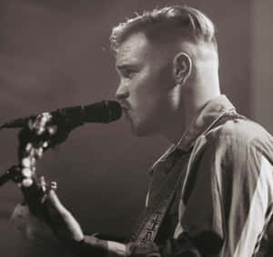 Musician Performing Live Monochrome Wallpaper