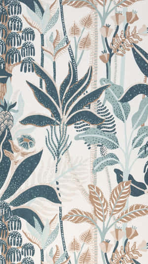 Muted Jungle Print Design Wallpaper