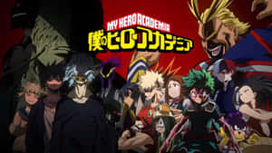 My Hero Academia - A Group Of Characters In A Red Background Wallpaper